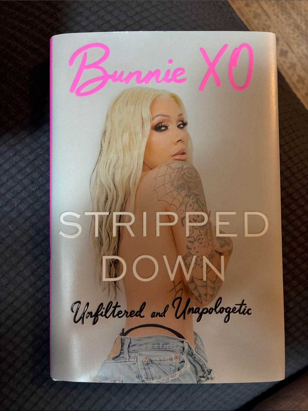 Bunnie XO "Stripped Down" Hardcover Book - Pink & White Cover